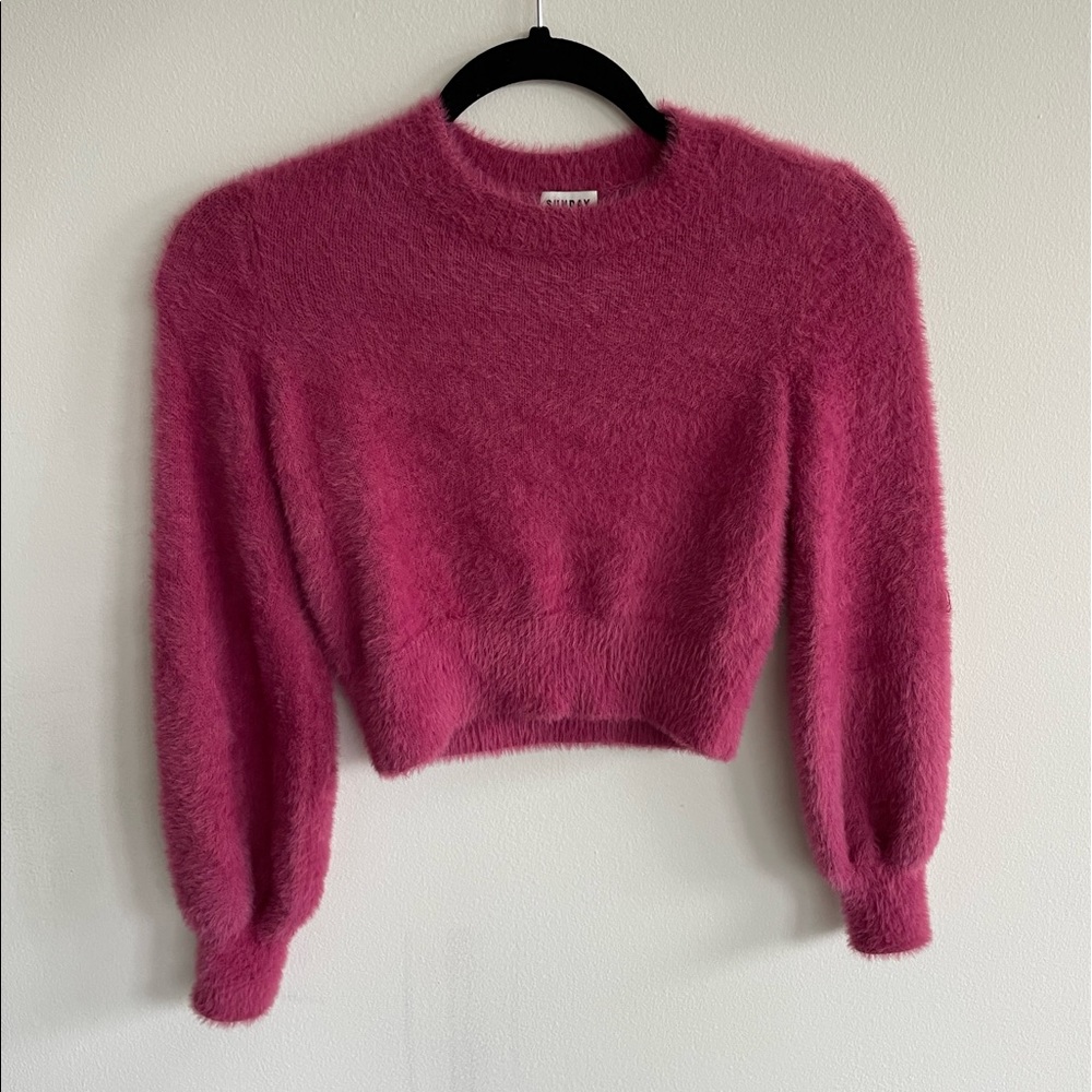 Aritzia Pink Fuzzy Sweater